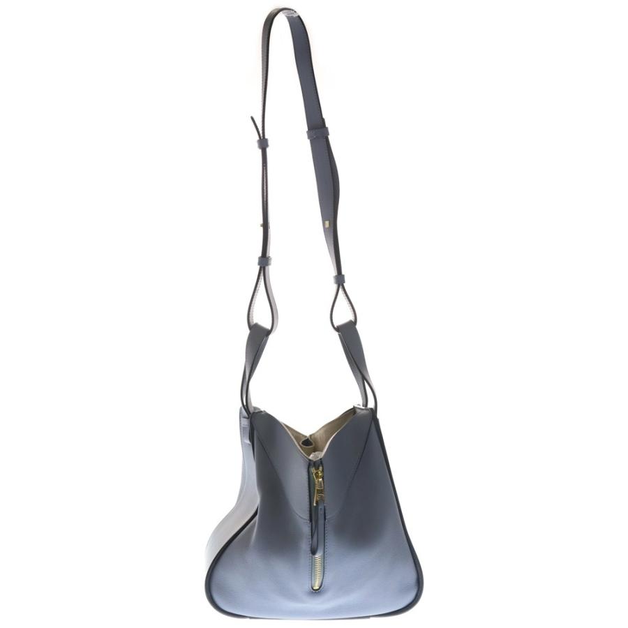 LOEWE ロエベ ハンモック 2WAYバッグ ハンドバッグ ショルダーバッグ スモール スモーキーブルー レザー シルバー金具