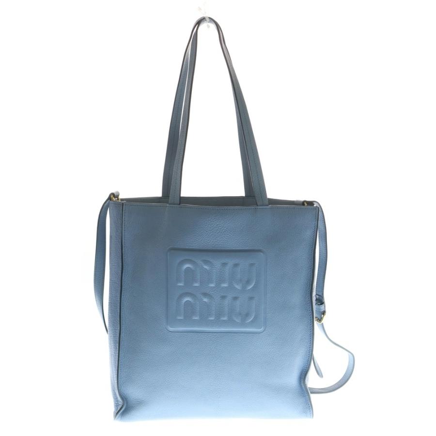 miumiu ミュウミュウ マドラス トートバッグ 2WAY トートバッグ ショルダーバッグ ライトブルー レザー 5BG264 miumiu ミュウミュウ マドラス トートバッグ 2WAY ショルダーバッグ