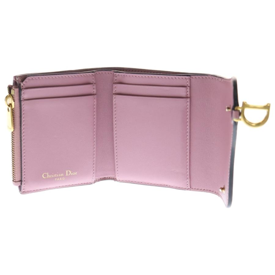 【Christian Dior】サドル ロータスウォレット 三つ折り財布 ピンク Christian Dior（クリスチャン・ディオール） サドル コンパクト