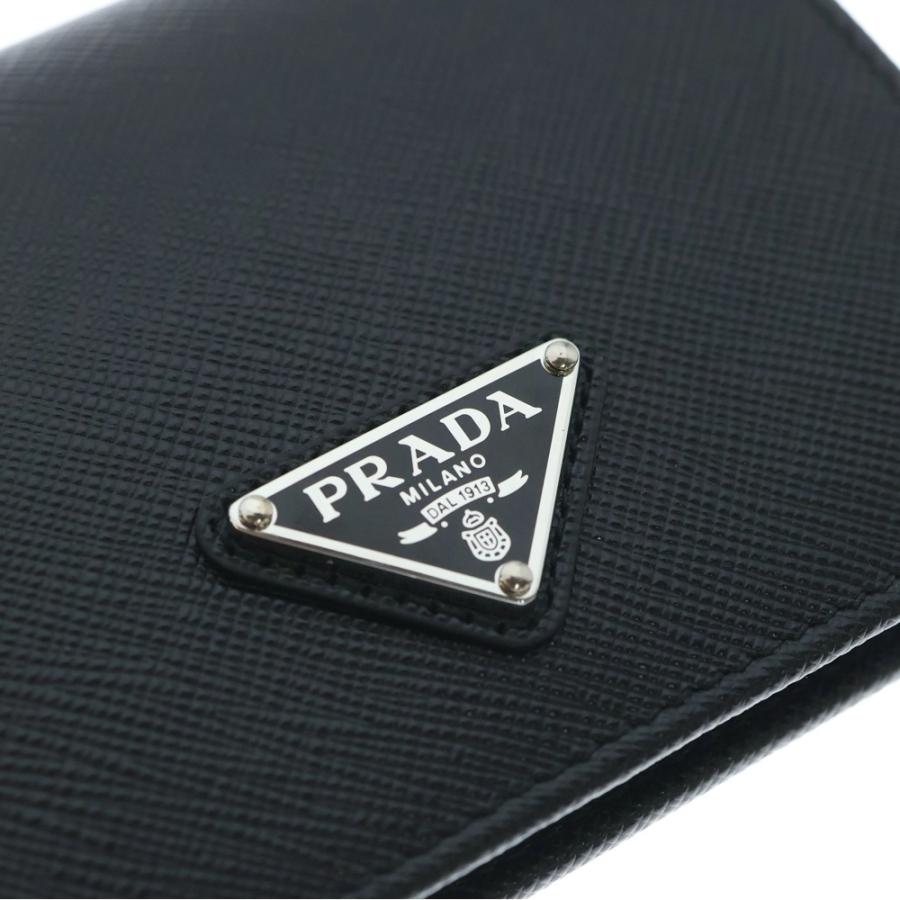 PRADA / サフィアーノ トライアングルロゴ 二つ折り財布 ブラック プラダ 二つ折り財布 メンズ サフィアーノ トライアングルロゴ