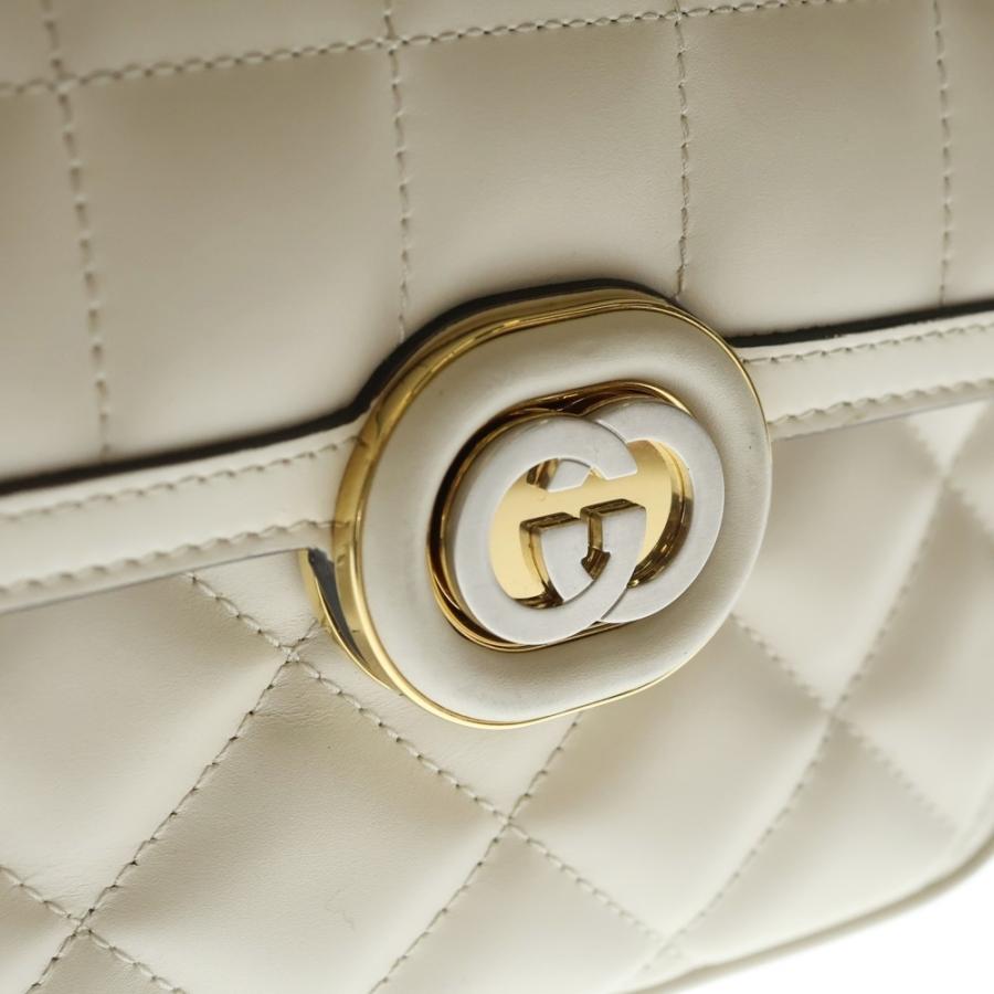 GUCCI（グッチ） デコ ミニ ショルダーバッグ ホワイト レザー 741457