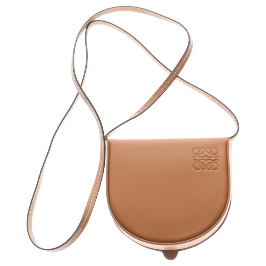 LOEWE ロエベ ヒールポーチ スモール ソフトカーフ レザー ショルダーバッグ タン ブラウン LOEWE（ロエベ） ヒールポーチ スモール ソフトカーフ レザー