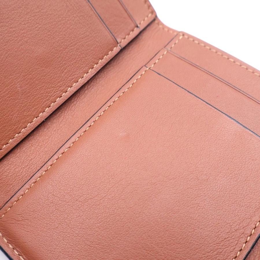 LOEWE ロエベ アナグラム パンチングロゴ トライフォールド 6カード ライト ウォレット コンパクト 三つ折り財布 ベージュ LOEWE（ロエベ） アナグラム パンチングロゴ トライフォールド 6カード
