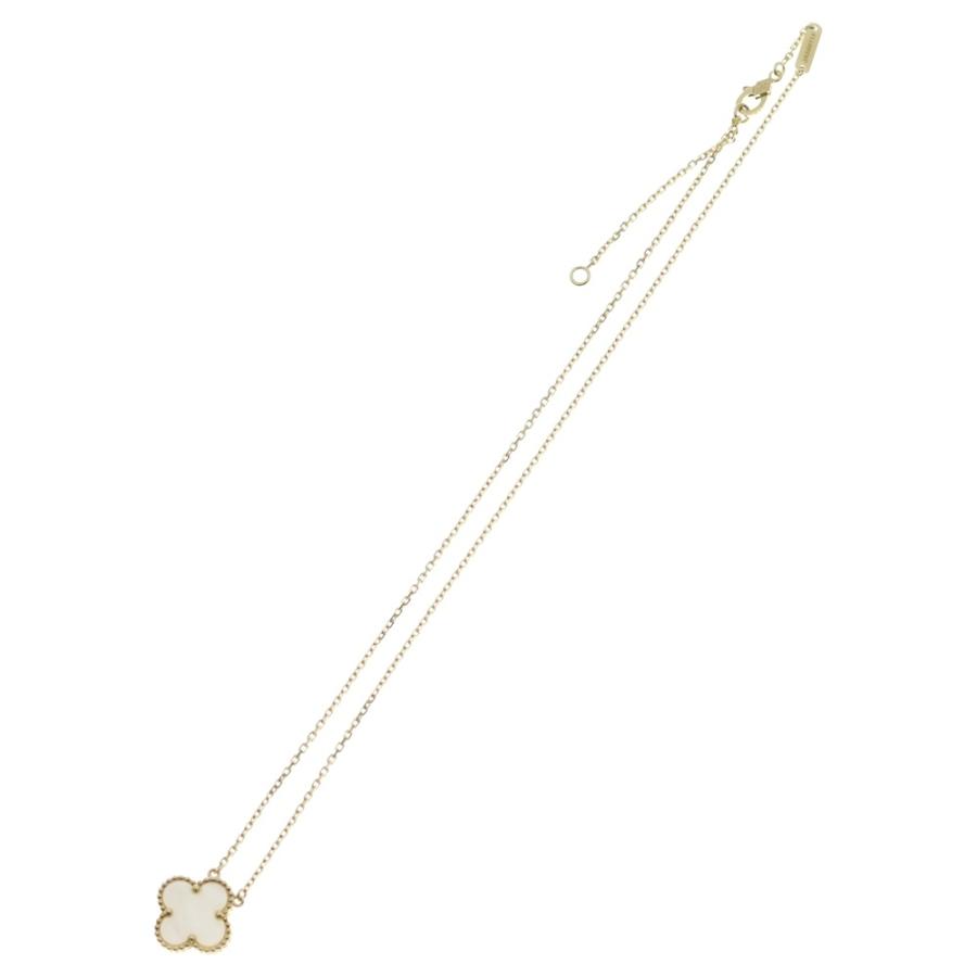 Van Cleef & Arpels ヴィンテージアルハンブラ マザーオブパール ネックレス ペンダント チェーン ゴールド×ホワイト K18 VCARA45900_1