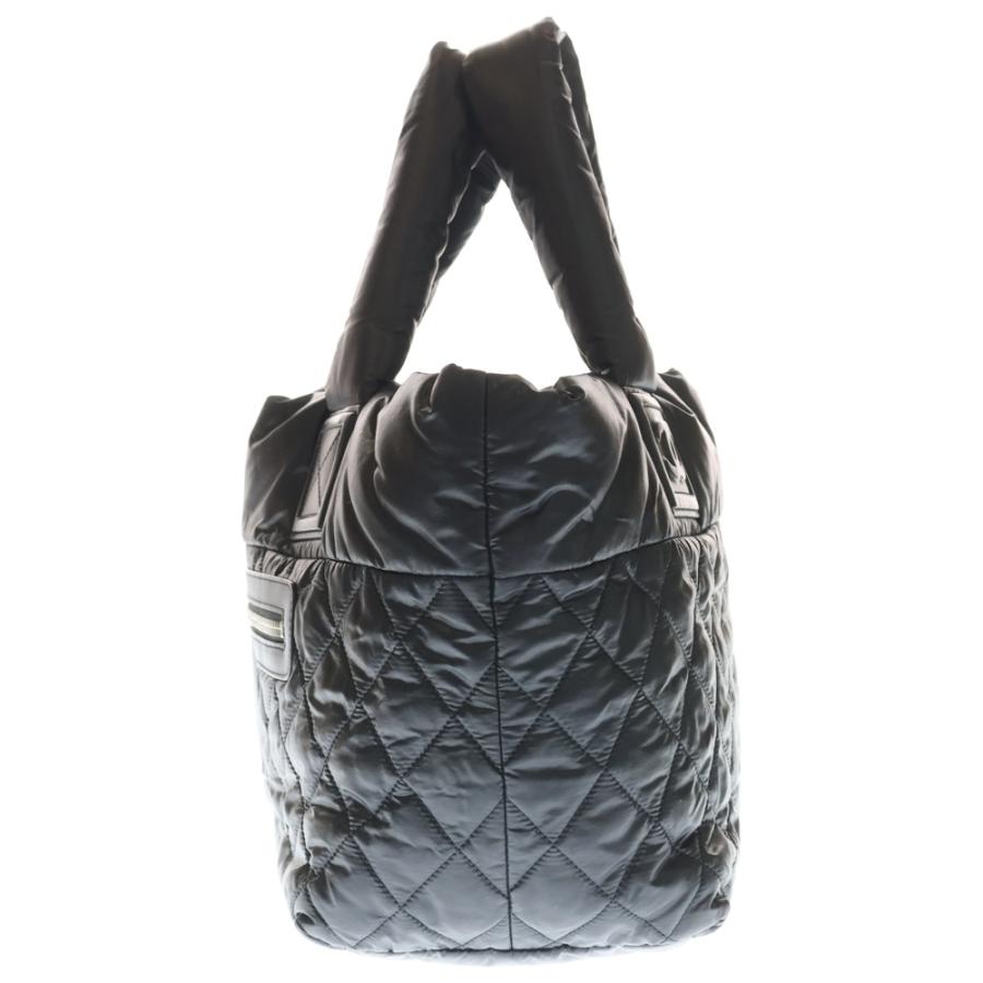 CHANEL シャネル コココクーントートバッグ ハンドバッグ ブラック ナイロン A92258 シルバー金具の画像