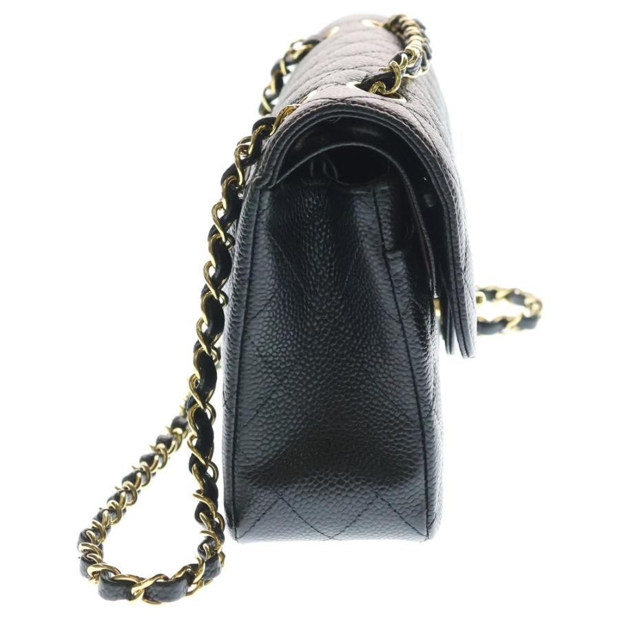CHANEL シャネル マトラッセ23 ダブルフラップ ダブルチェーン ショルダーバッグ ブラック キャビアスキン ゴールド金具 A01113 CHANEL（シャネル） マトラッセ23 ダブルフラップ ダブルチェーン