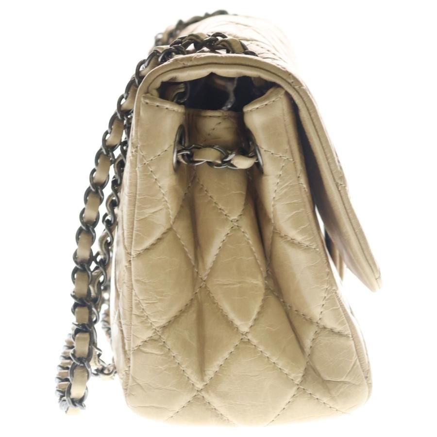 CHANEL（シャネル） マトラッセ28 SフラップWチェーン ベージュ レザー