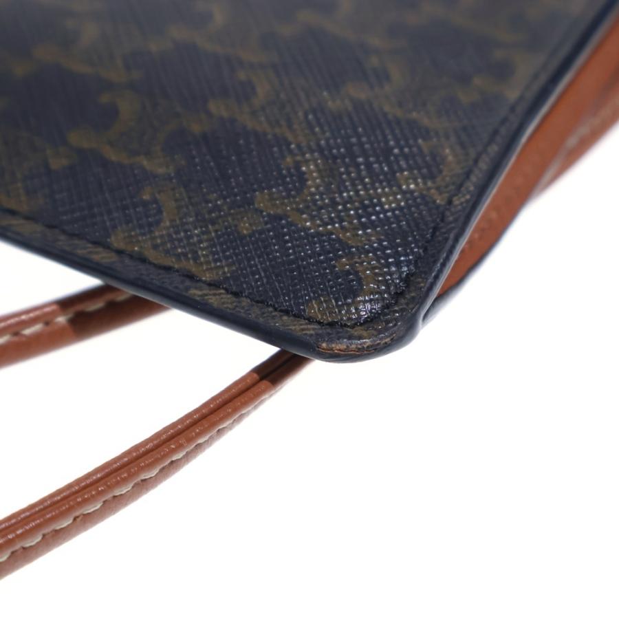 CELINE セリーヌ トリオンフ PVC レザー モバイル ショルダー フォンポーチ ブラウン 10G332CQD CELINE（セリーヌ） トリオンフ PVC レザー モバイル ショルダー