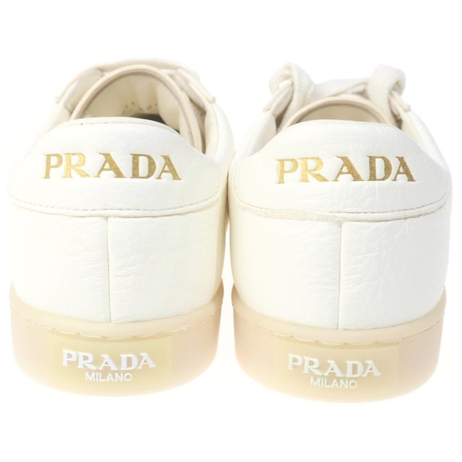 PRADA プラダ トライアングルロゴ レザーローカットスニーカー ホワイト