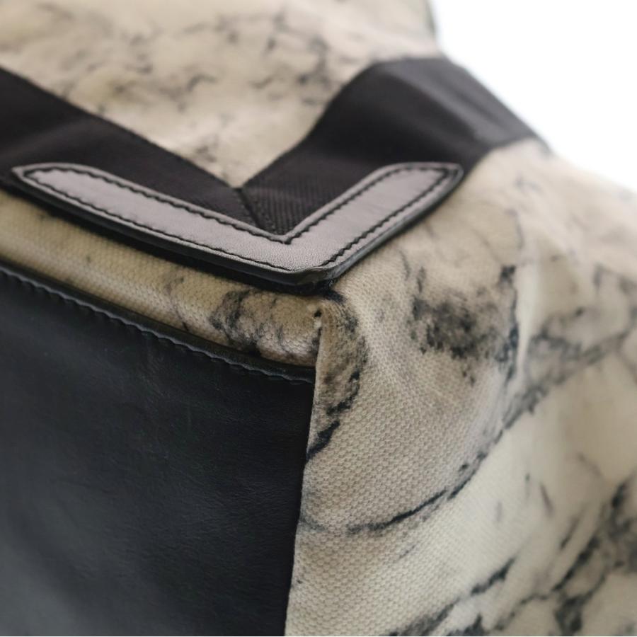 BALENCIAGA バレンシアガ ネイビーカバスM ハンドバッグ 代理石柄 トートバッグ ブラック×ホワイト キャンバス_4