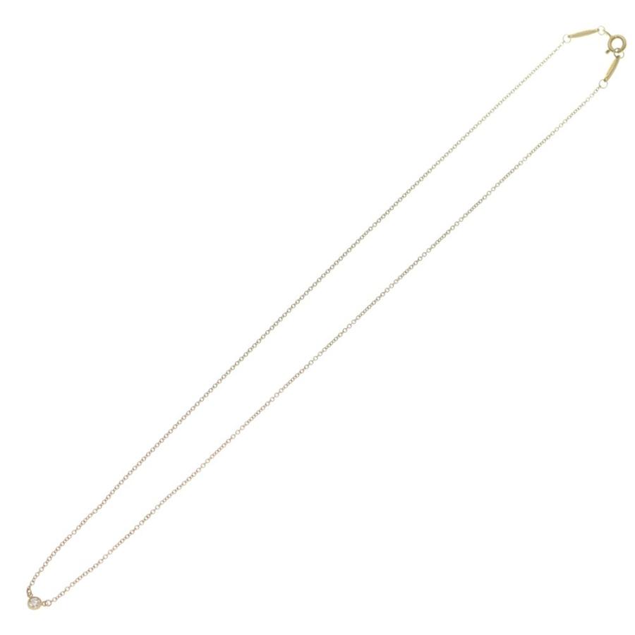 TIFFANY & Co. ティファニー バイザヤード 1Pダイヤ ネックレス ペンダント チェーン ゴールド Au750YG 1.7g