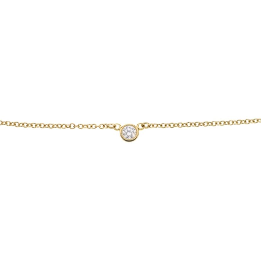 TIFFANY & Co. ティファニー バイザヤード 1Pダイヤ ネックレス ペンダント チェーン ゴールド Au750YG 1.7g