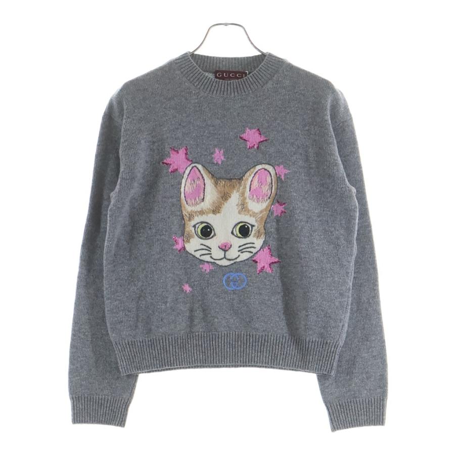GUCCI（グッチ） ヒグチユウココラボ 猫モチーフ ニット グレー #S