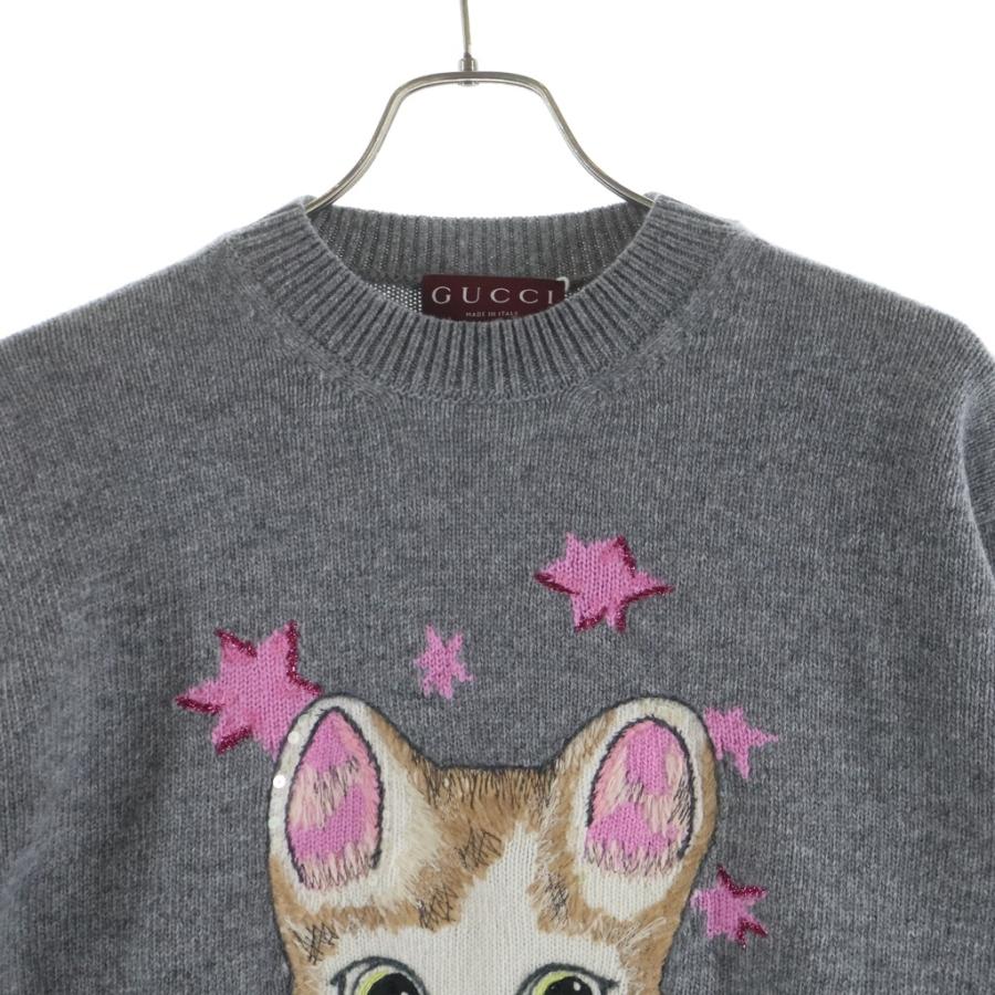GUCCI（グッチ） ヒグチユウココラボ 猫モチーフ ニット グレー #S