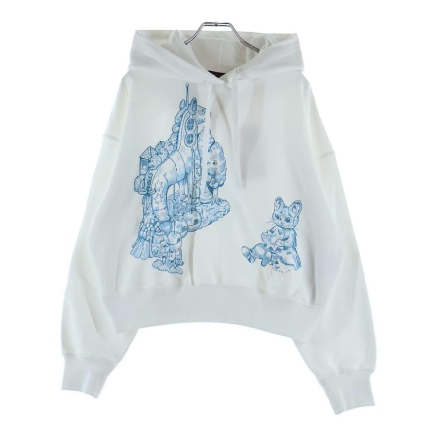 GUCCI グッチ ヒグチユウココラボ グラフィックバックプリント フーディ パーカー ホワイト #S レディース GUCCI（グッチ） ヒグチユウココラボ グラフィックバックプリント