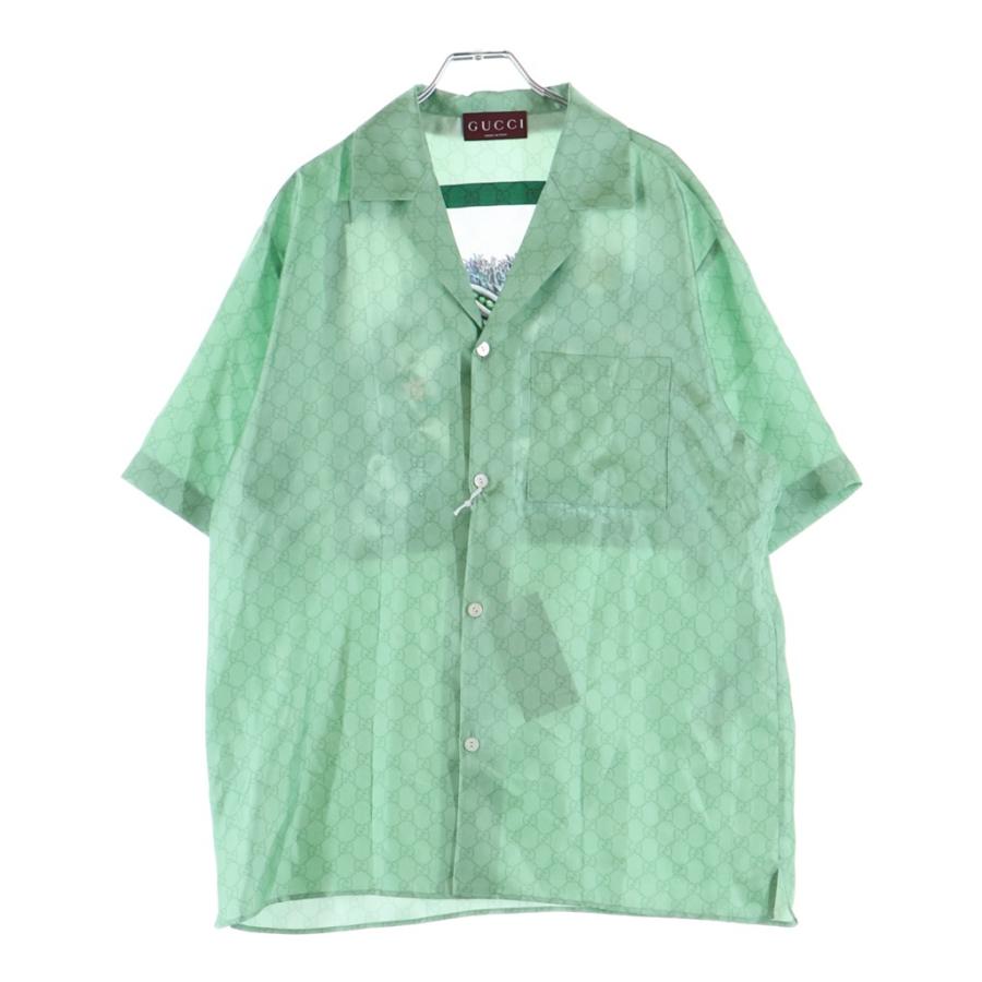 GUCCI（グッチ） ヒグチユウココラボ 総柄シルク半袖シャツ ライト