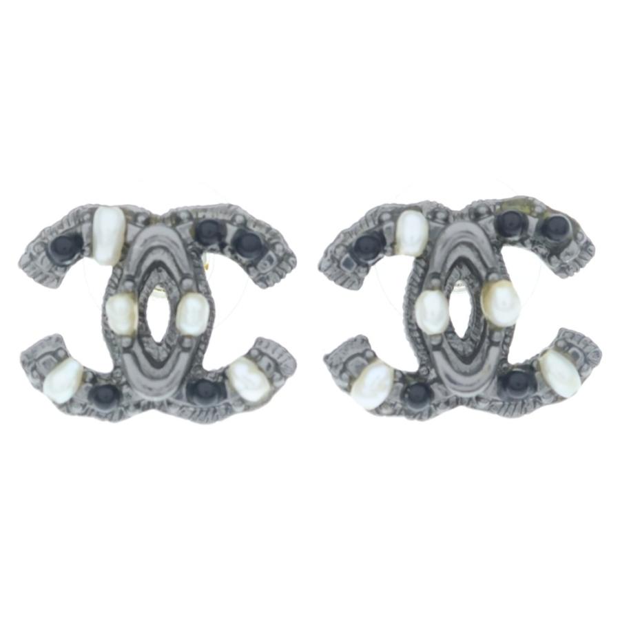 CHANEL（シャネル） ココマーク フェイクパール ピアス シルバー A11C