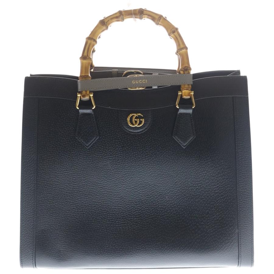 GUCCI グッチ ダイアナ 2WAYバッグ トートバッグ ハンドバッグ ショルダーバッグ ブラック レザー 678842 ゴールド金具 GUCCI（グッチ） ダイアナ 2WAYバッグ トートバッグ ハンドバッグ