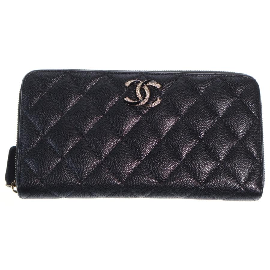 CHANEL キルト長財布 CHANEL（シャネル） ラインストーンココマーク キルティング ラウンド