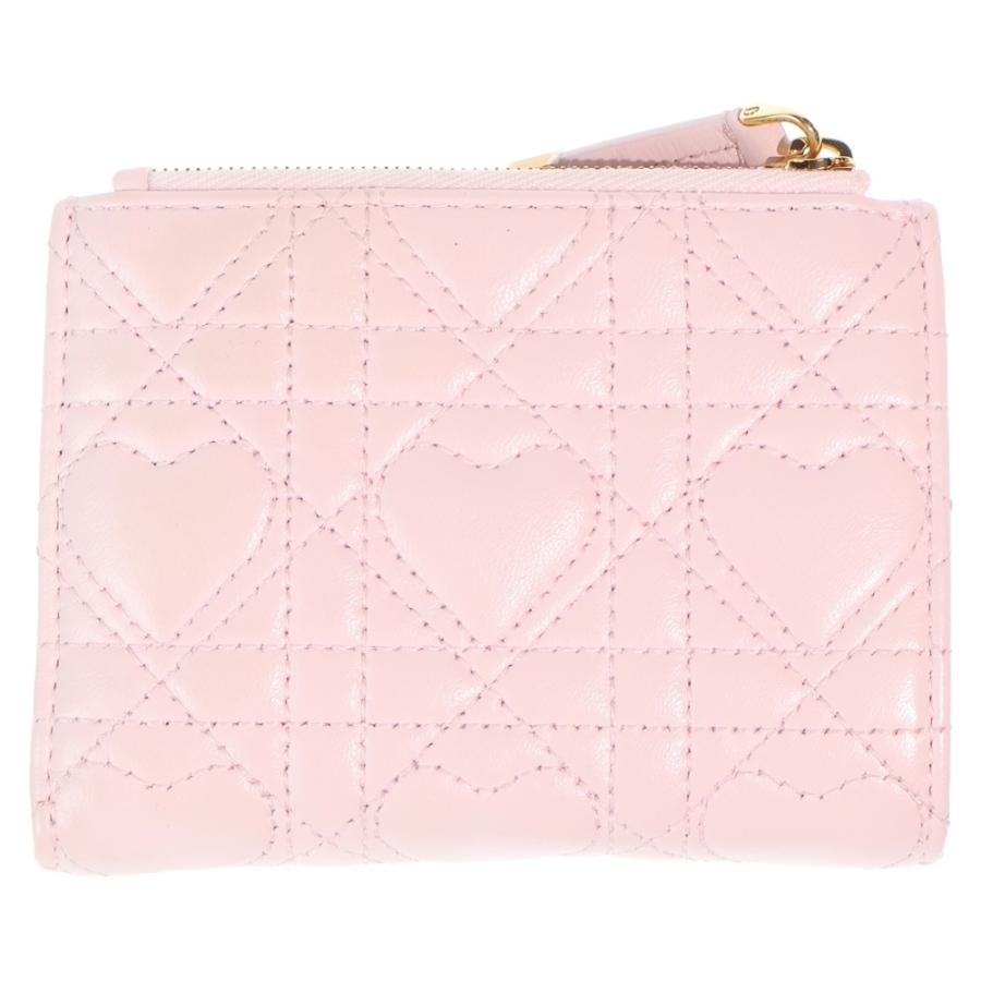 Christian Dior クリスチャンディオール ハート ダリアウォレット コンパクトウォレット 二つ折り財布 ケース ライトピンク ラムスキン ゴールド金具 Christian Dior（クリスチャン・ディオール） ハート ダリアウォレット