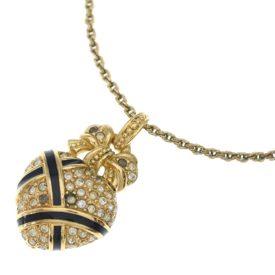 Christian Dior ディオール　ネックレス　ハート　ゴールド　ストーン Christian Dior（クリスチャン・ディオール） ハートモチーフ ライン