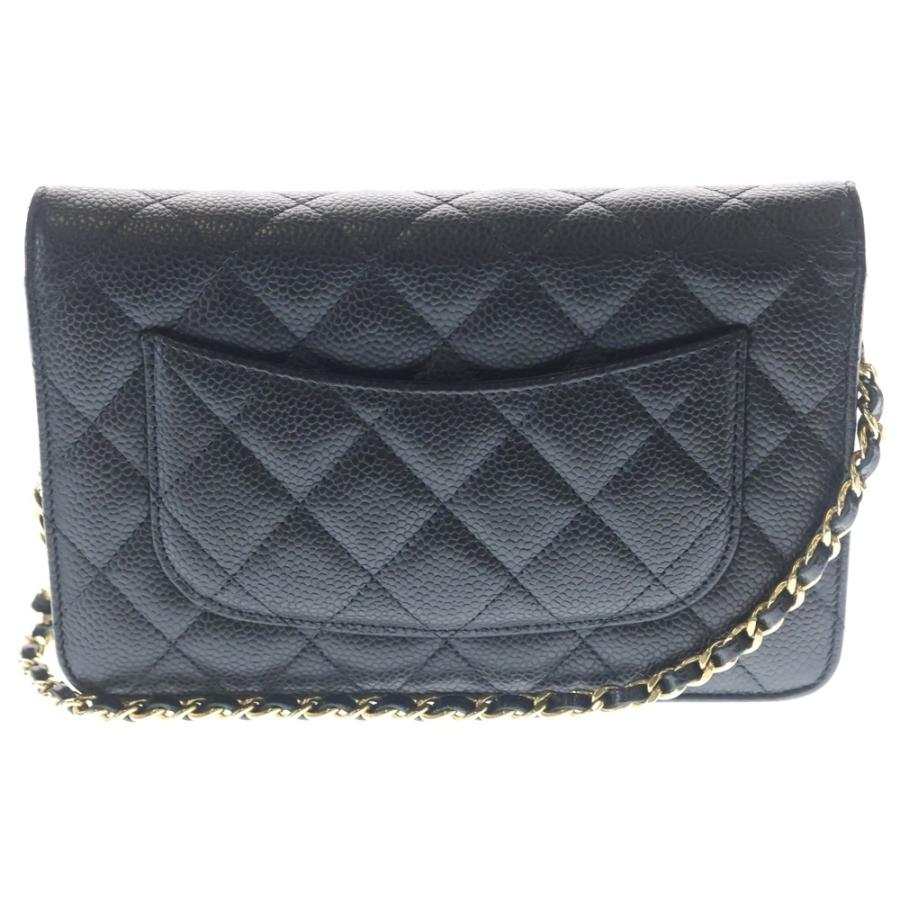 CHANEL キャビアレザー マトラッセ チェーンウォレット ブラック CHANEL（シャネル） マトラッセ チェーンウォレット キャビアスキン
