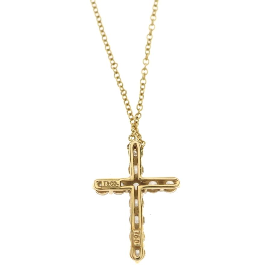 TIFFANY & Co.(ティファニー) スモールクロス ダイヤ ネックレス ペンダント チェーン ゴールド Au750 レディース_4