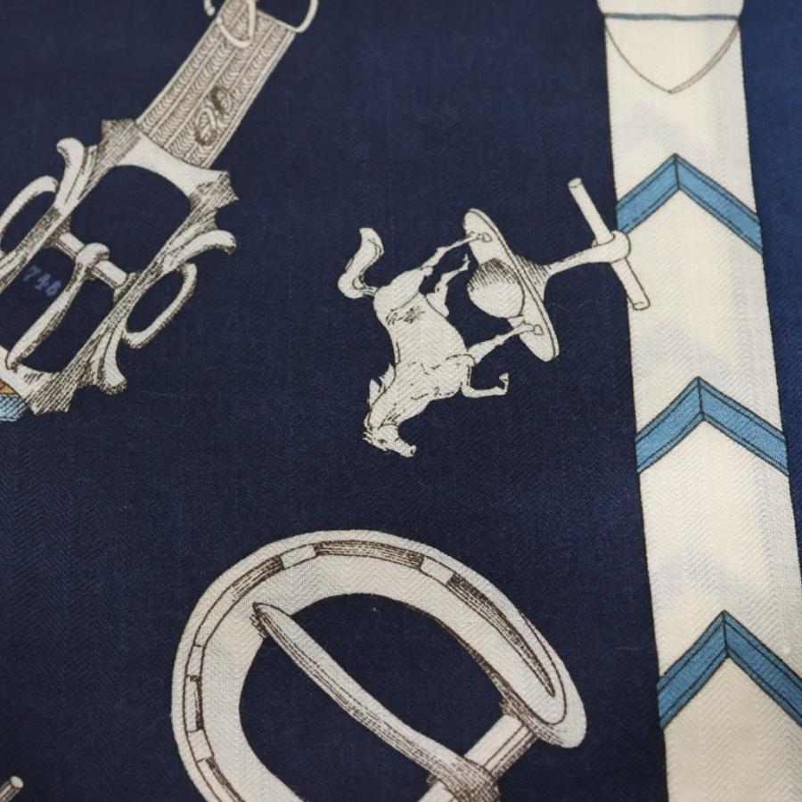 HERMES（エルメス） カレジェアン 140 CHEVAUX DE CHAINES シルク 
