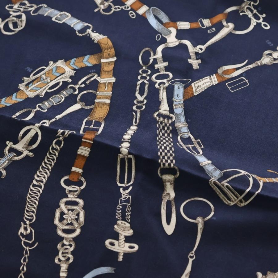 HERMES（エルメス） カレジェアン 140 CHEVAUX DE CHAINES シルク 
