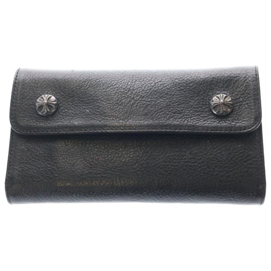 CHROME HEARTS クロムハーツ WAVE ウェーブ クロスボール ロングウォレット ブラック BCA375 CHROME HEARTS（クロムハーツ） WAVE ウェーブ クロスボール ロング
