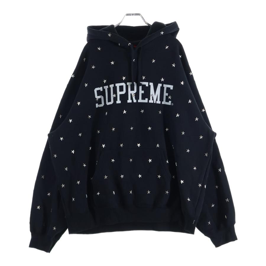 Supreme スタッズ付き ブラック パーカー Supreme（シュプリーム） Stars Studded Hooded Sweat スタースタッズ