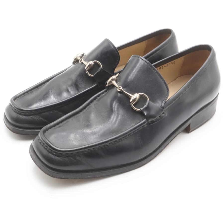 GUCCI グッチ ビットローファー ブラック レザー　ホースビット　サイズ41 GUCCI（グッチ） ホースビット レザー ローファー シューズ #41 1/2