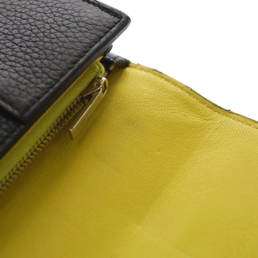 セリーヌ　長財布　ラージフラップ マルチファンクション ブラック×イエロー CELINE（セリーヌ） ラージフラップ マルチファンクション ロング