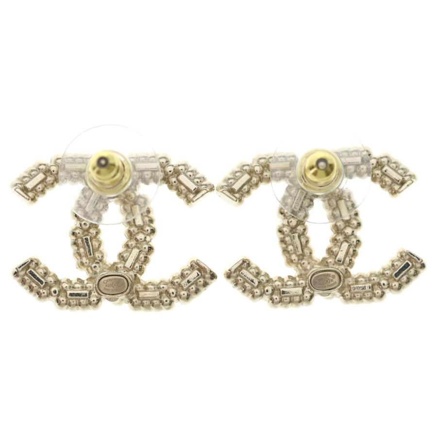 【美品】CHANEL シャネル ココマーク ラインストーン ピアス CHANEL（シャネル） ココマーク ピアス ラインストーン フェイクパール