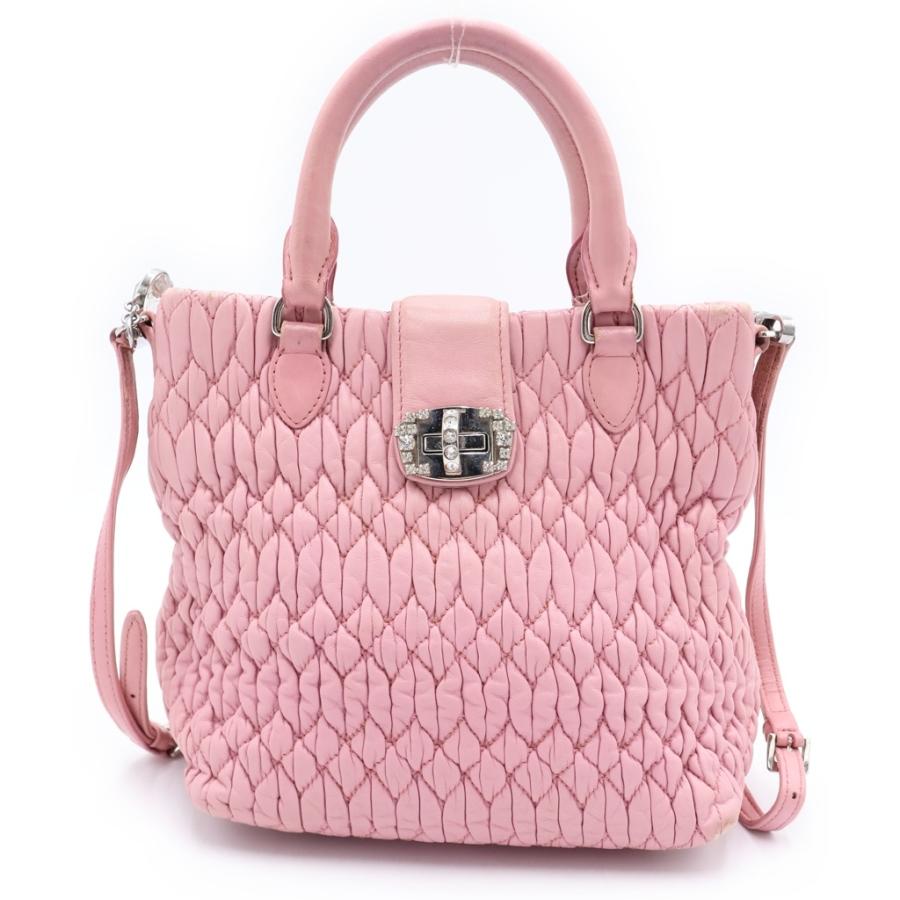 ショルダーバッグ miu miu ナッパクリスタル 2WAYバッグ ミュウミュウ