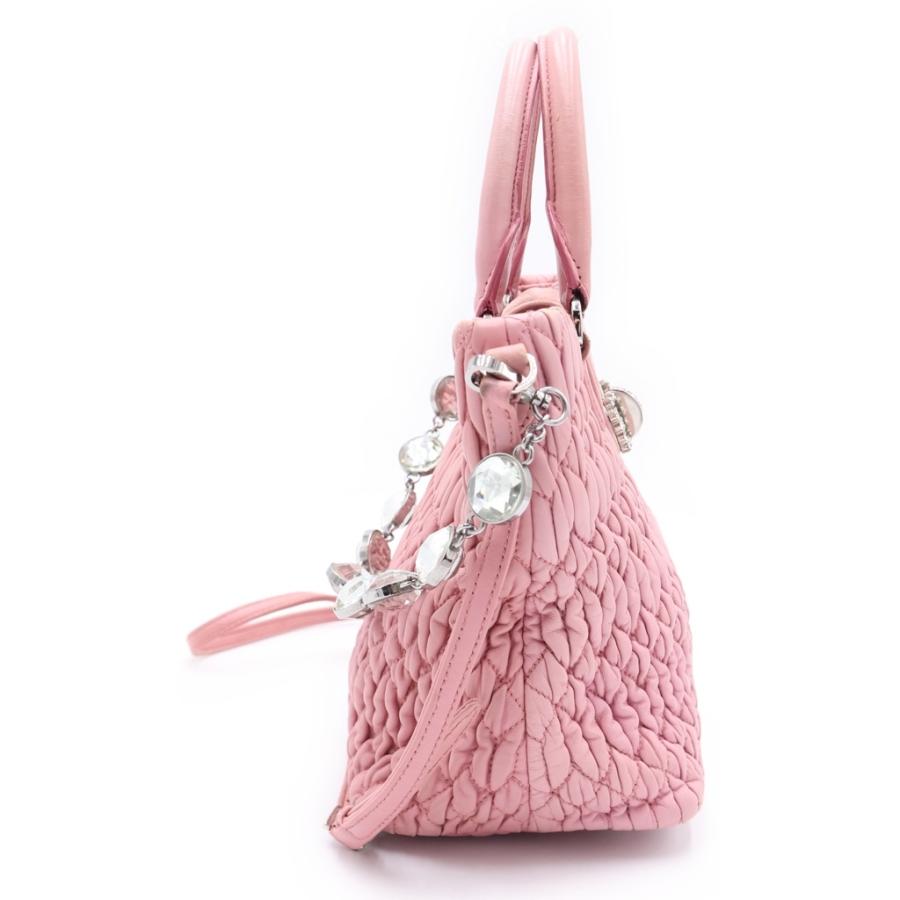 miumiu ミュウミュウ マテラッセ ナッパ クリスタル 2WAYハンドバッグ