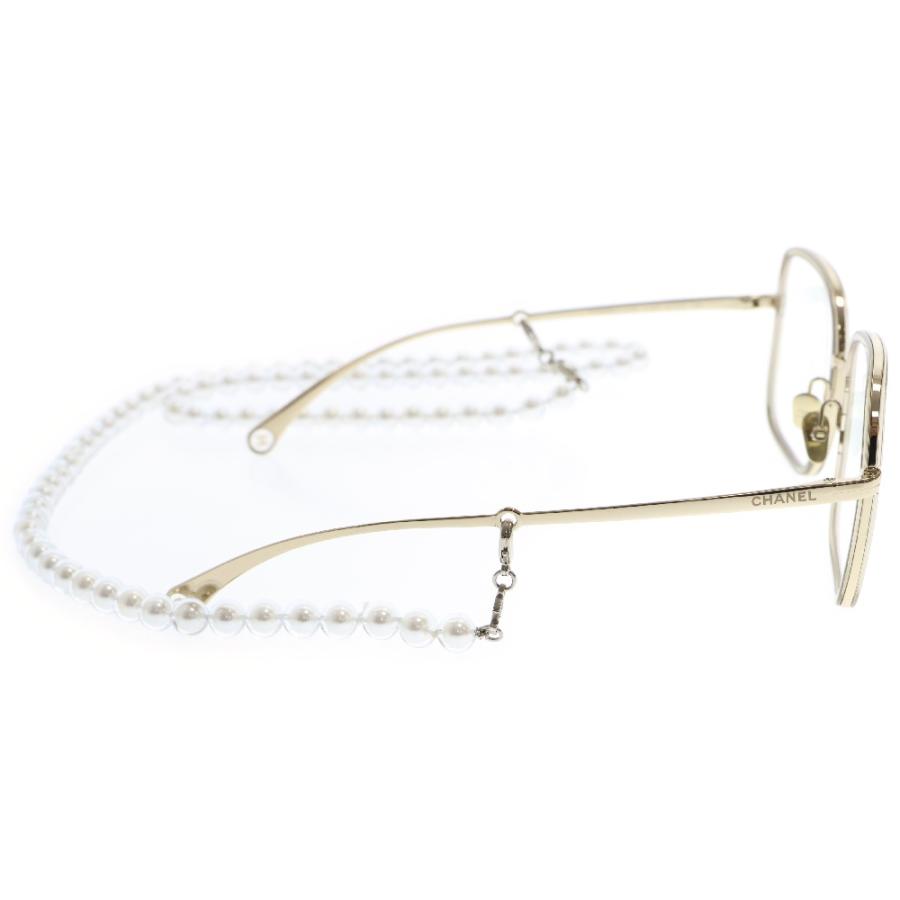 CHANEL シャネル スクエアメガネ パールチェーン GP アイウェア 眼鏡  