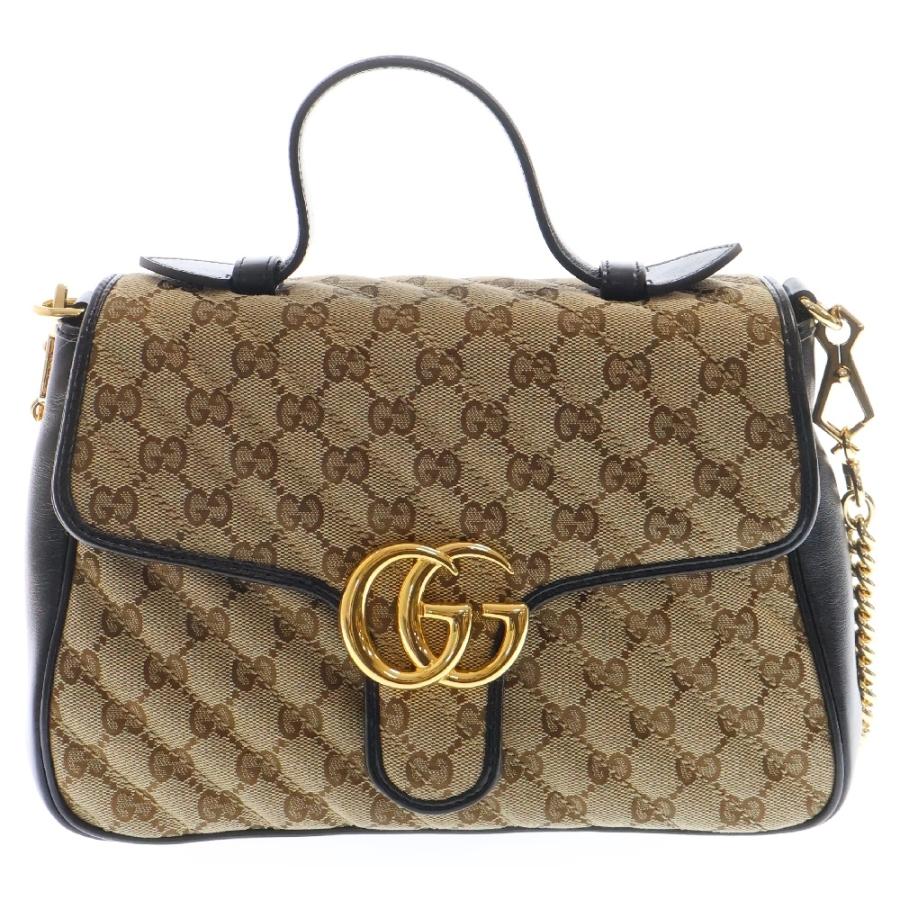 GUCCI（グッチ） GGマーモント 2wayハンドバッグ ベージュ キャンバス