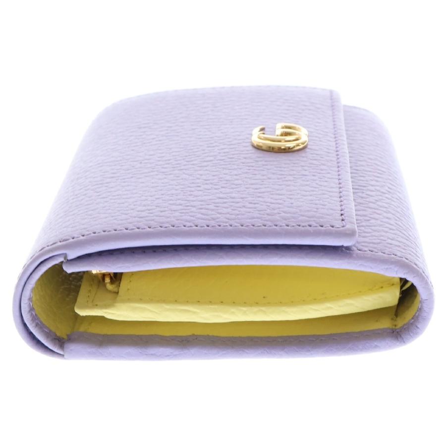 GUCCI グッチ GGマーモント レザー コンパクトウォレット 二つ折り財布 パープル 598587 GUCCI（グッチ） GGマーモント レザー コンパクトウォレット 二つ折り