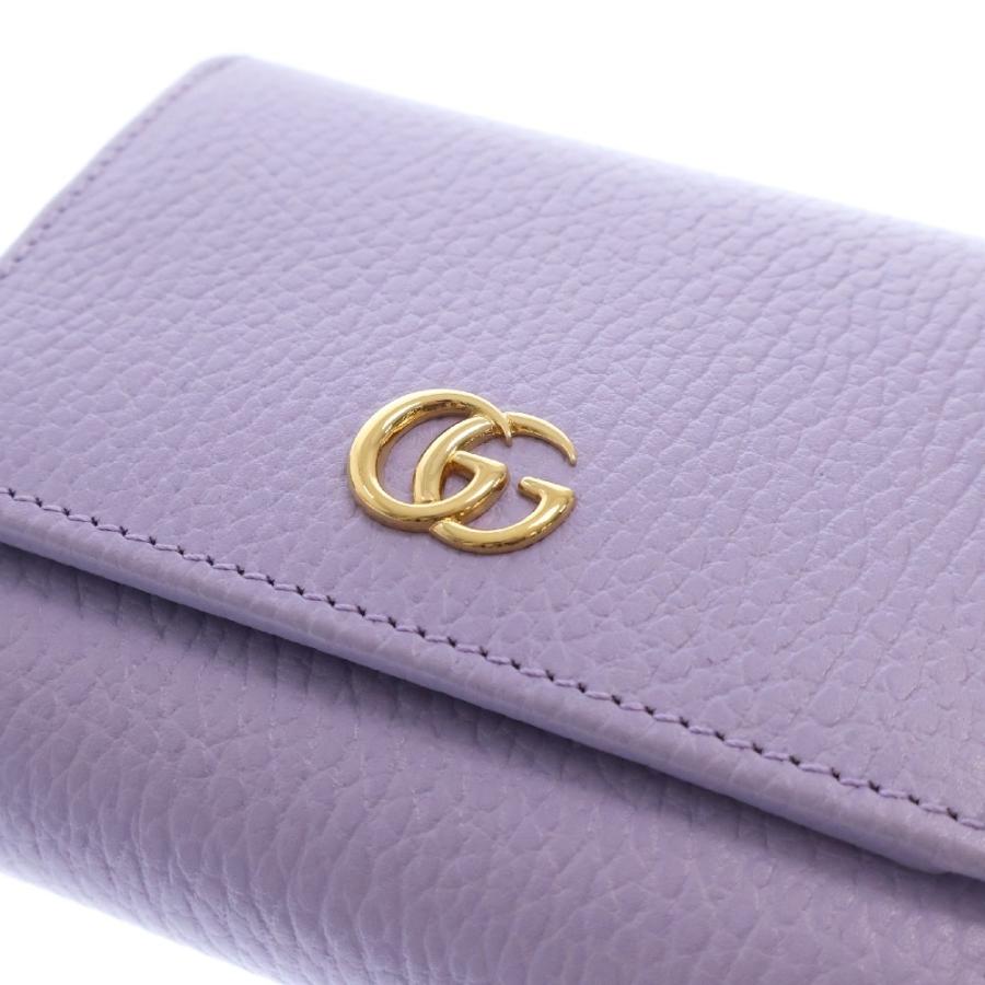 GUCCI グッチ GGマーモント レザー コンパクトウォレット 二つ折り財布 パープル 598587 GUCCI（グッチ） GGマーモント レザー コンパクトウォレット 二つ折り