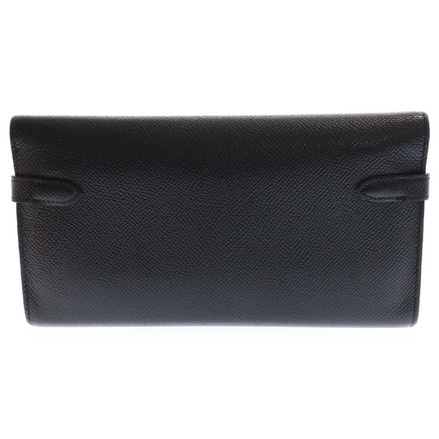 HERMES エルメス ケリーウォレット ロング ブラック エプソン ゴールド 