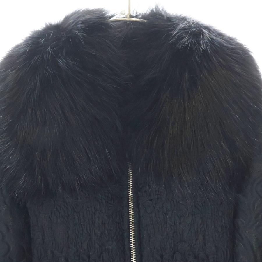 PRADA ダウンジャケット　290696 プラダ ダウンコート ブルーフォックスファー レディースサイズ36S