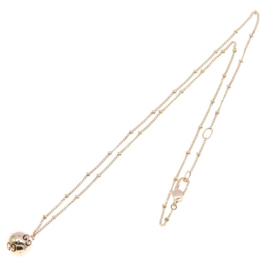 GUCCI（グッチ） ロゴ アイコン ボール ネックレス K18PG ピンク 