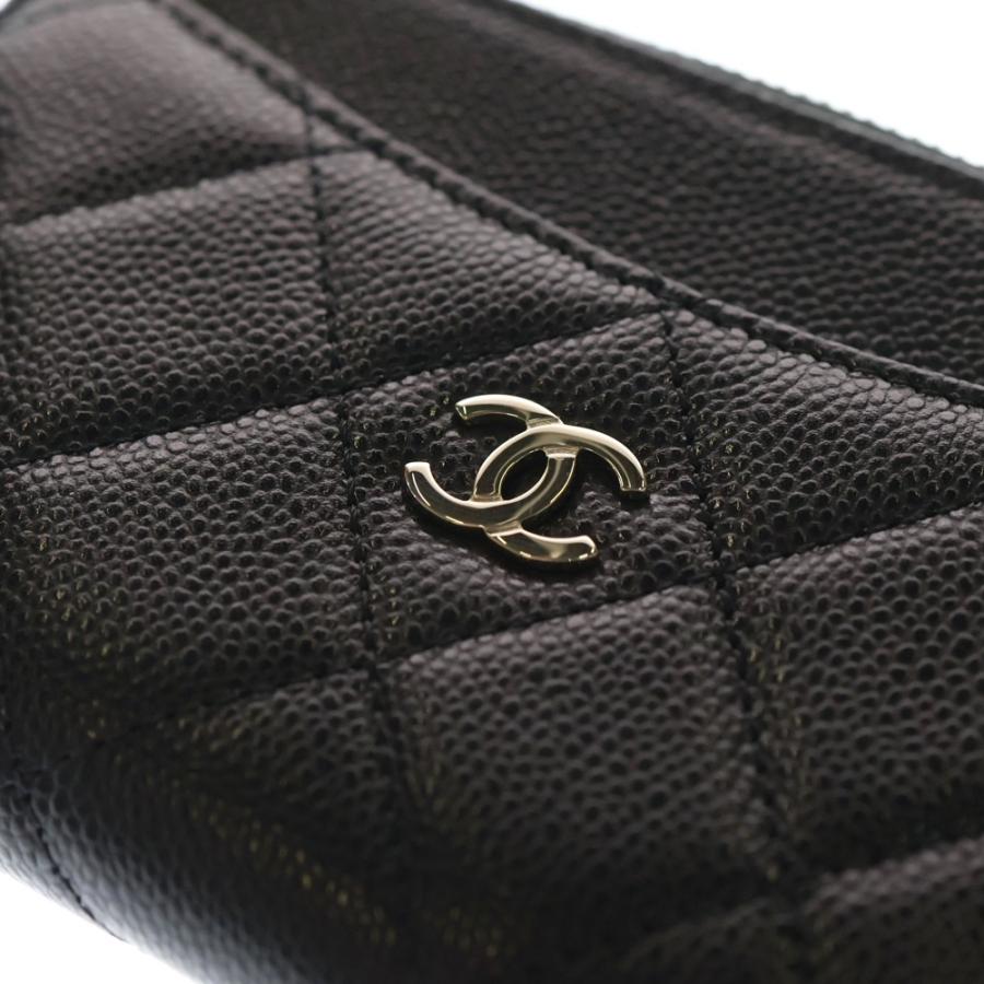シャネル キャビアスキン フラグメントケース ミニポーチ ブラック ココマーク CHANEL（シャネル） ココマーク 小銭入れ フラグメントケース 小物入れ