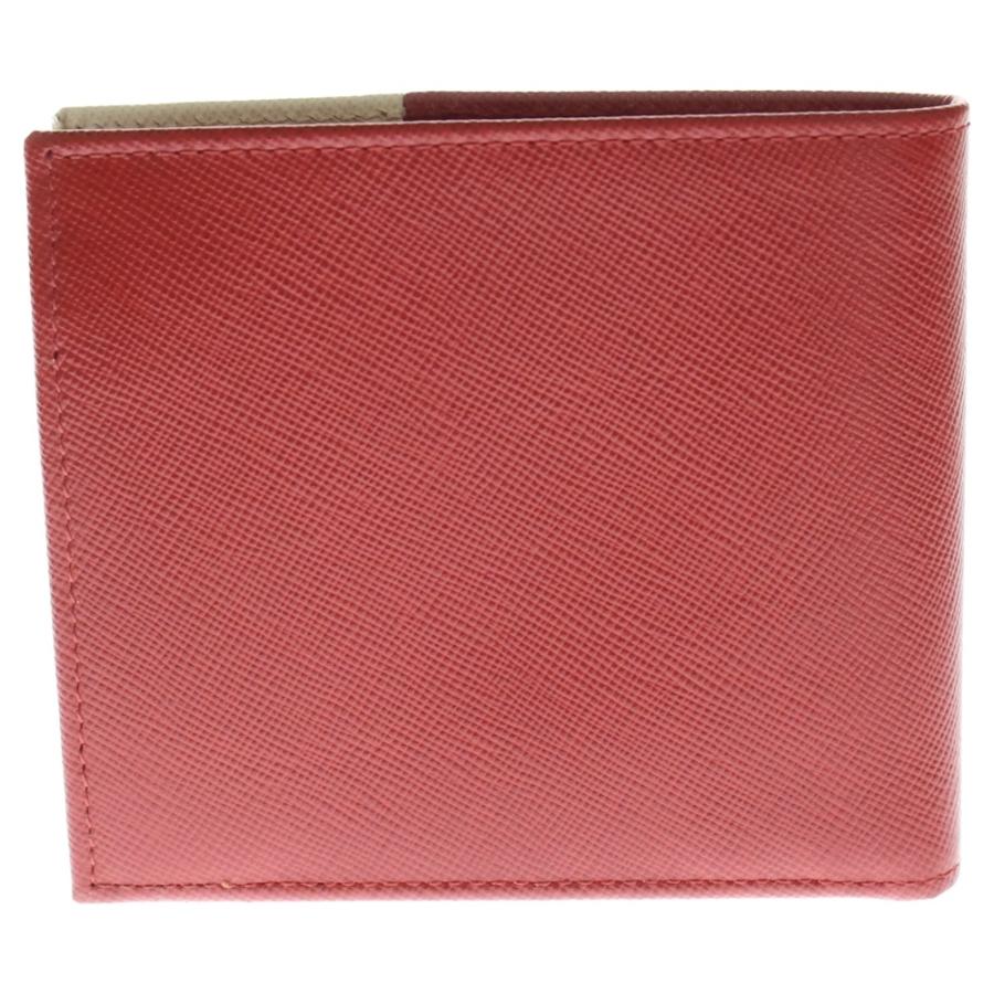 PRADA プラダ サフィアーノ 二つ折り財布 ウォレット レッド×ホワイト 2M0738 PRADA（プラダ） サフィアーノ 二つ折り財布 ウォレット レッド