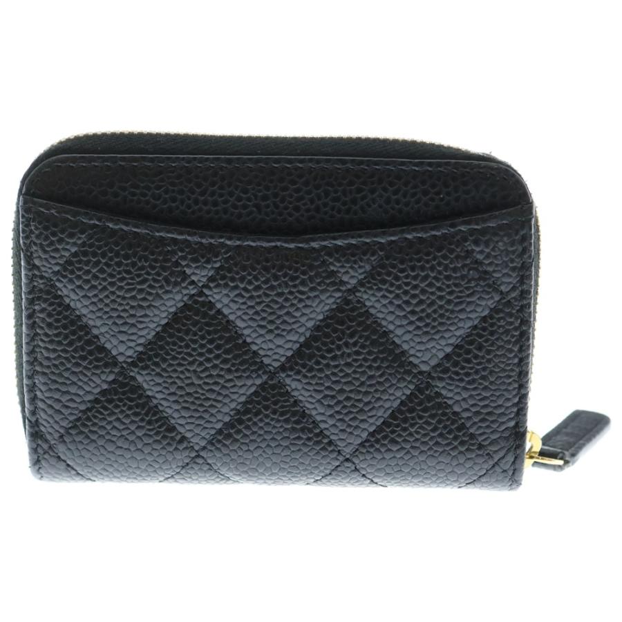 CHANEL シャネル ラウンドファスナー カード 小銭入れ マトラッセ ラムスキン ケース ブラック レディース CHANEL（シャネル） マトラッセ コインケース ラウンドファスナー