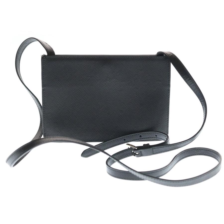 PRADA プラダ ショルダーバック サフィアーノ ミニバッグ ブラック レザー シルバー金具 PRADA（プラダ） ショルダーバック サフィアーノ ミニバッグ ブラック