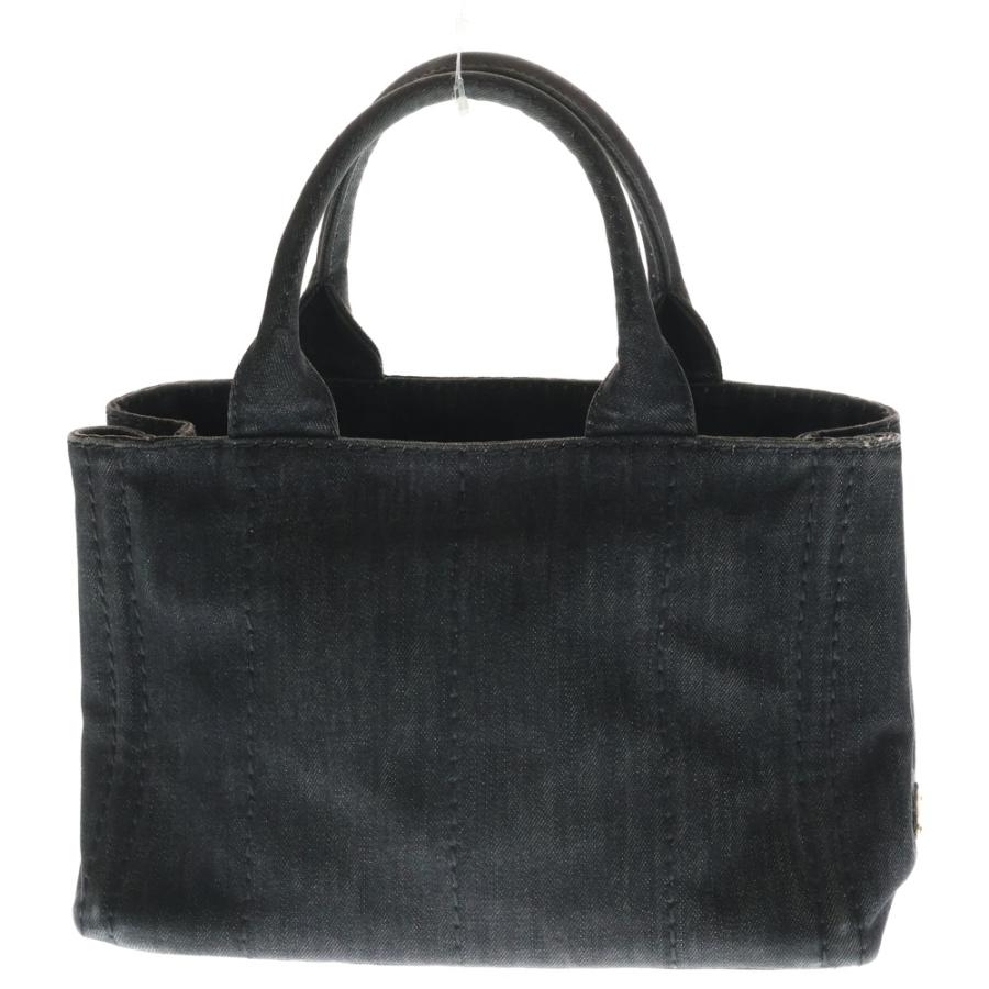 PRADA（プラダ） カナパ デニム トートバッグ ハンドバッグ ブラック