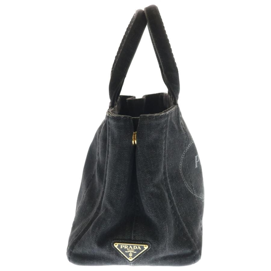 PRADA（プラダ） カナパ デニム トートバッグ ハンドバッグ ブラック