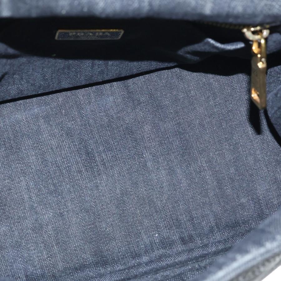 PRADA（プラダ） カナパ デニム トートバッグ ハンドバッグ ブラック